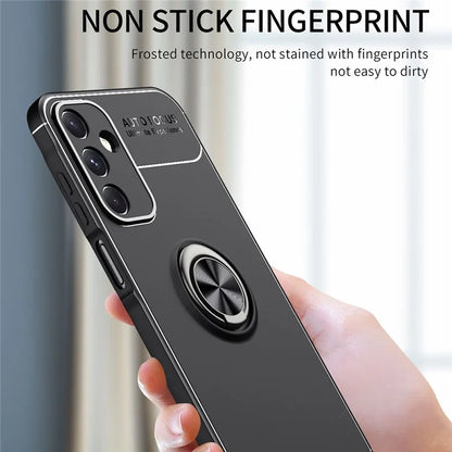 For Samsung Galaxy A15 5G TPU Case Rotation Ring Holder Kickstand Phone Cover  /  Blue
