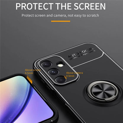 For Samsung Galaxy A15 5G TPU Case Rotation Ring Holder Kickstand Phone Cover  /  Blue