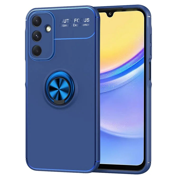 For Samsung Galaxy A15 5G TPU Case Rotation Ring Holder Kickstand Phone Cover