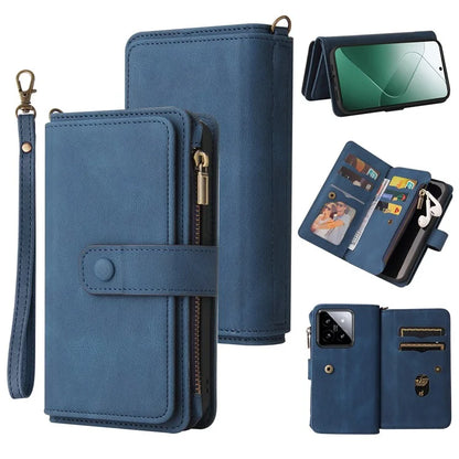 KT Multi-Functional Series-2 For Xiaomi 14 Pro Case Zipper Pocket Leather Phone Cover
