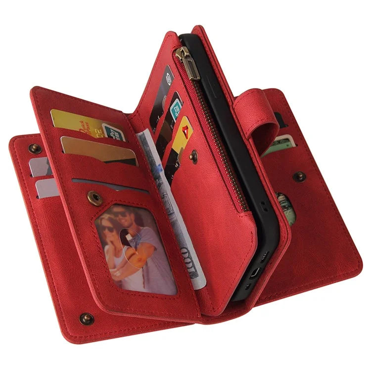 KT Multi-Functional Series-2 For Xiaomi 14 Pro Case Zipper Pocket Leather Phone Cover