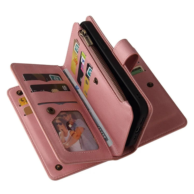 KT Multi-Functional Series-2 For Xiaomi 14 Pro Case Zipper Pocket Leather Phone Cover