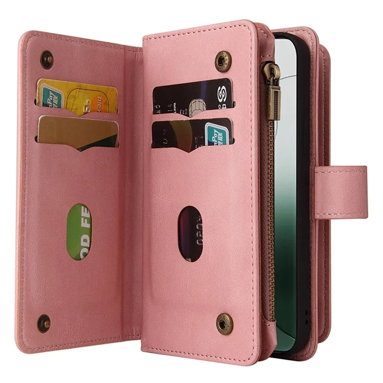 KT Multi-Functional Series-2 For Xiaomi 14 Pro Case Zipper Pocket Leather Phone Cover