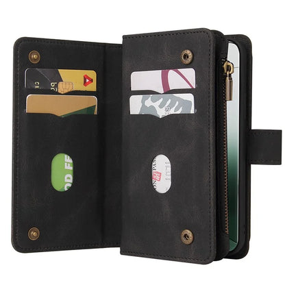KT Multi-Functional Series-2 For Xiaomi 14 Pro Case Zipper Pocket Leather Phone Cover