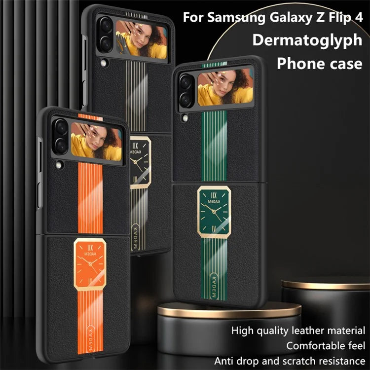 KADEM For Samsung Galaxy Z Flip3 5G Electroplating Case PU+Acrylic+TPU Phone Cover