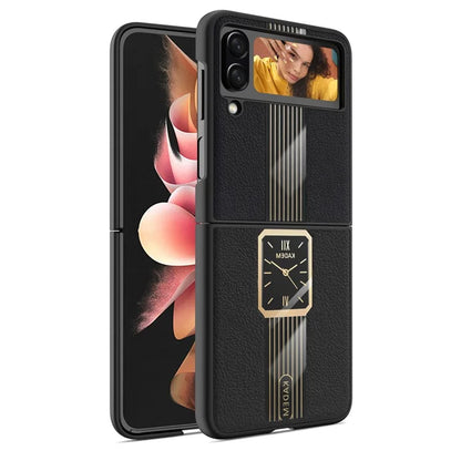 KADEM For Samsung Galaxy Z Flip3 5G Electroplating Case PU+Acrylic+TPU Phone Cover