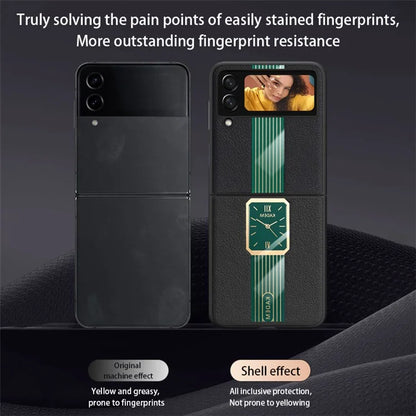 KADEM For Samsung Galaxy Z Flip3 5G Electroplating Case PU+Acrylic+TPU Phone Cover