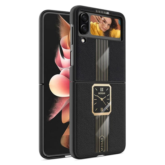 KADEM For Samsung Galaxy Z Flip4 5G Shockproof Case PU+Acrylic+TPU Electroplating Phone Cover