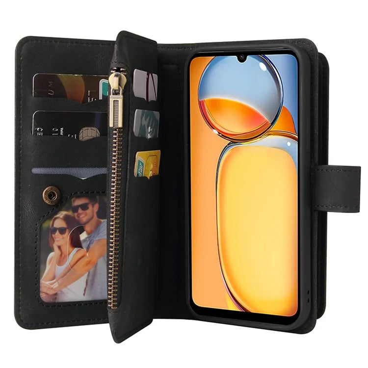 KT Multi-Functional Series-2 For Xiaomi Redmi 13C 4G / Poco C65 4G Leather Phone Case with Zipper Wallet