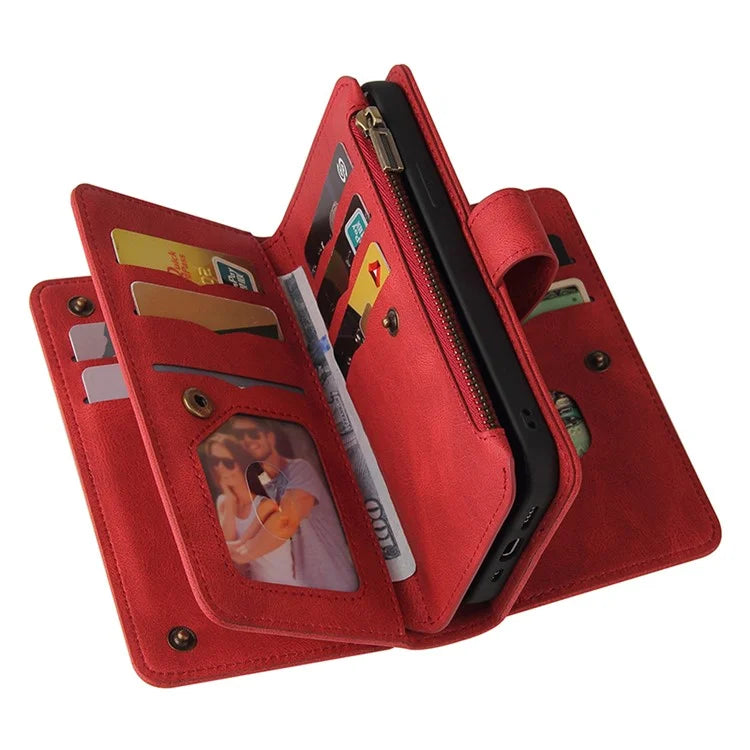 KT Multi-Functional Series-2 For Xiaomi Redmi 13C 4G / Poco C65 4G Leather Phone Case with Zipper Wallet