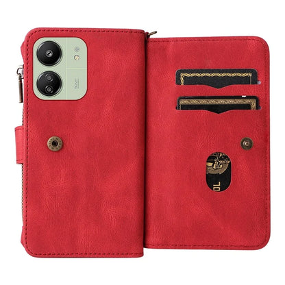 KT Multi-Functional Series-2 For Xiaomi Redmi 13C 4G / Poco C65 4G Leather Phone Case with Zipper Wallet