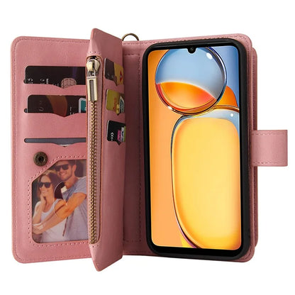 KT Multi-Functional Series-2 For Xiaomi Redmi 13C 4G / Poco C65 4G Leather Phone Case with Zipper Wallet