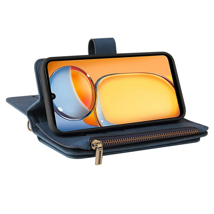 KT Multi-Functional Series-2 For Xiaomi Redmi 13C 4G / Poco C65 4G Leather Phone Case with Zipper Wallet