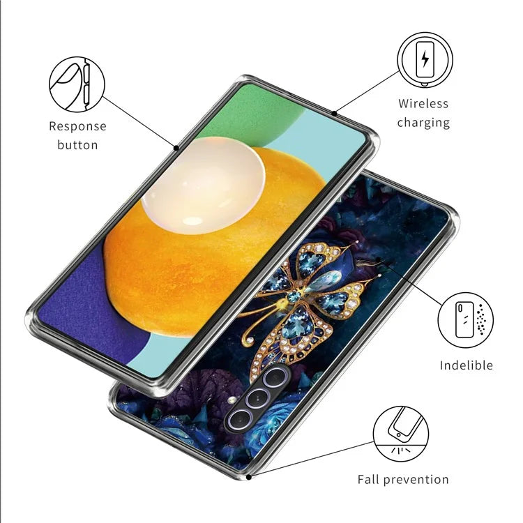 For Samsung Galaxy A54 5G Case Drop-resistant TPU Pattern Phone Shell