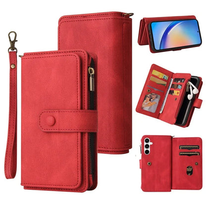 KT Multi-Functional Series-2 For Samsung Galaxy A35 5G Case Card Slots Leather Cover with Hand Strap