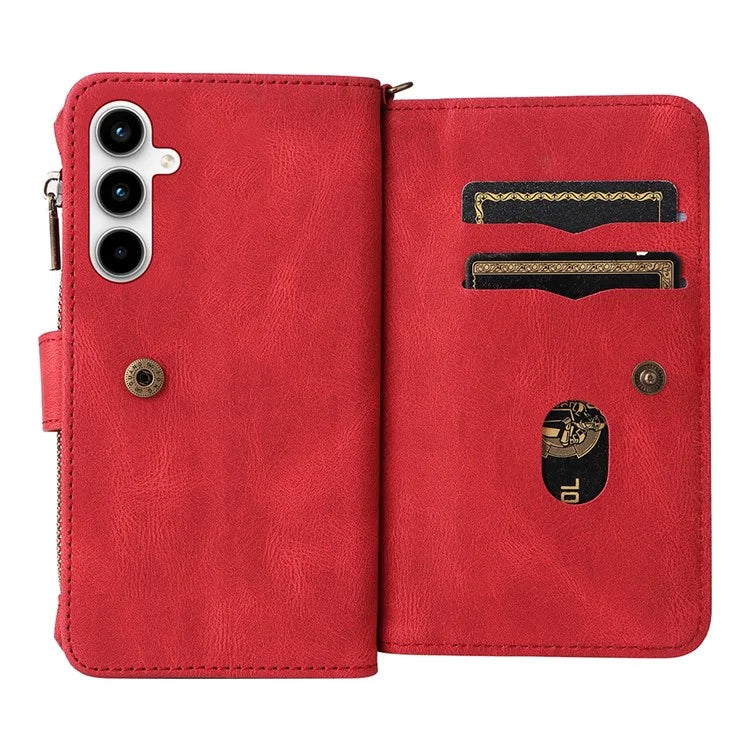 KT Multi-Functional Series-2 For Samsung Galaxy A35 5G Case Card Slots Leather Cover with Hand Strap