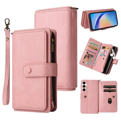 KT Multi-Functional Series-2 For Samsung Galaxy A35 5G Case Card Slots Leather Cover with Hand Strap