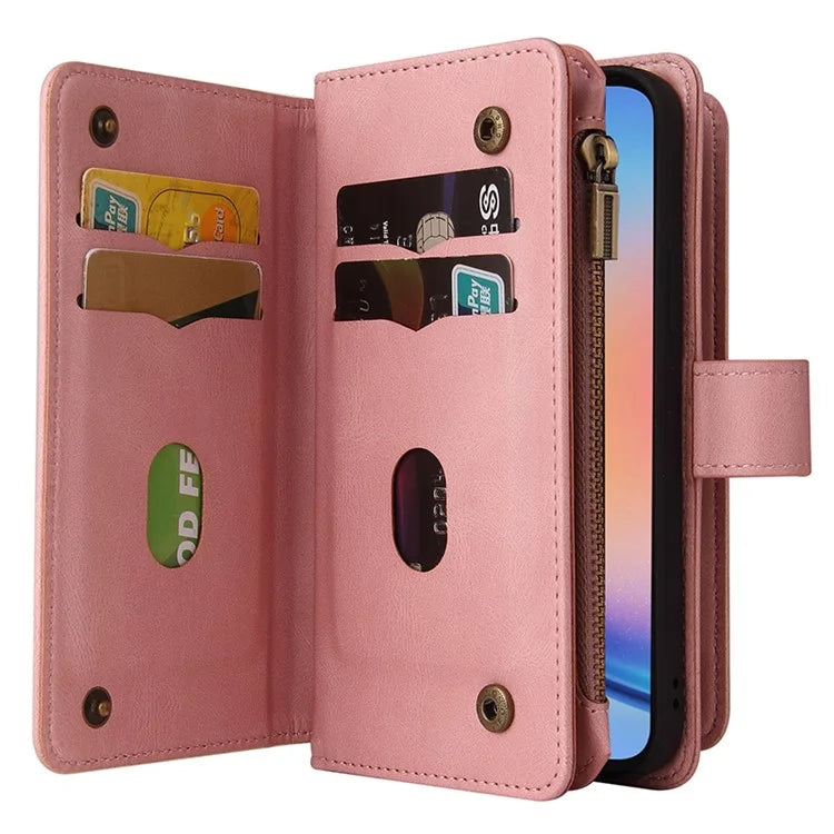 KT Multi-Functional Series-2 For Samsung Galaxy A35 5G Case Card Slots Leather Cover with Hand Strap