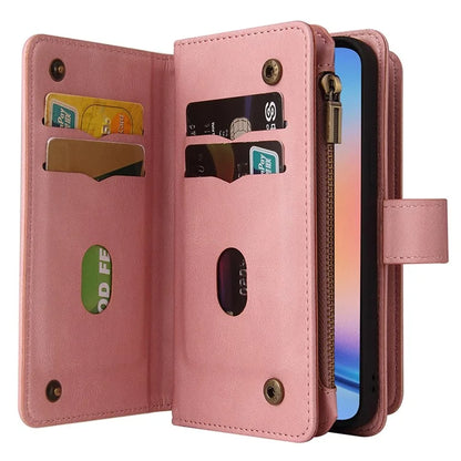 KT Multi-Functional Series-2 For Samsung Galaxy A35 5G Case Card Slots Leather Cover with Hand Strap