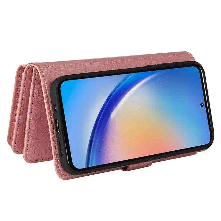 KT Multi-Functional Series-2 For Samsung Galaxy A35 5G Case Card Slots Leather Cover with Hand Strap