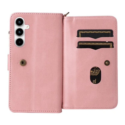 KT Multi-Functional Series-2 For Samsung Galaxy A35 5G Case Card Slots Leather Cover with Hand Strap