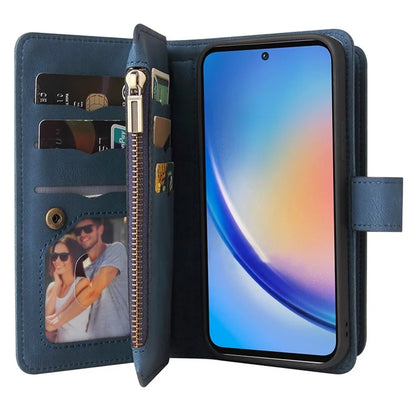 KT Multi-Functional Series-2 For Samsung Galaxy A35 5G Case Card Slots Leather Cover with Hand Strap