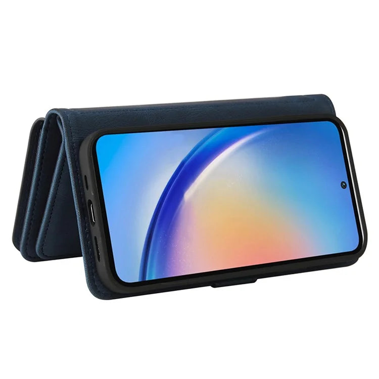 KT Multi-Functional Series-2 For Samsung Galaxy A35 5G Case Card Slots Leather Cover with Hand Strap