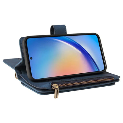 KT Multi-Functional Series-2 For Samsung Galaxy A35 5G Case Card Slots Leather Cover with Hand Strap