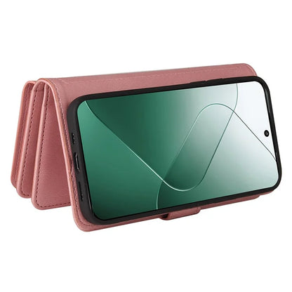 KT Multi-Functional Series-2 For Xiaomi 14 Magnetic Phone Case Skin-touch Leather Stand Cover