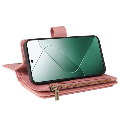 KT Multi-Functional Series-2 For Xiaomi 14 Magnetic Phone Case Skin-touch Leather Stand Cover
