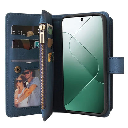 KT Multi-Functional Series-2 For Xiaomi 14 Magnetic Phone Case Skin-touch Leather Stand Cover
