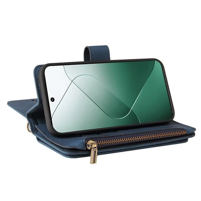 KT Multi-Functional Series-2 For Xiaomi 14 Magnetic Phone Case Skin-touch Leather Stand Cover