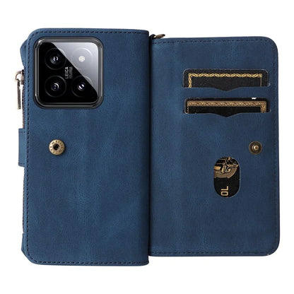 KT Multi-Functional Series-2 For Xiaomi 14 Magnetic Phone Case Skin-touch Leather Stand Cover