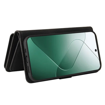 KT Multi-Functional Series-2 For Xiaomi 14 Magnetic Phone Case Skin-touch Leather Stand Cover