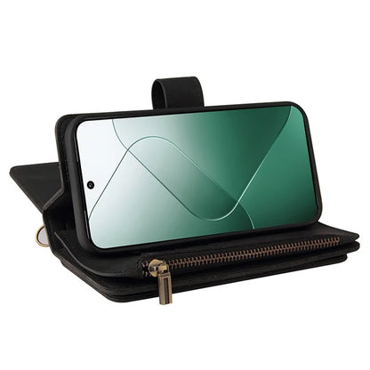 KT Multi-Functional Series-2 For Xiaomi 14 Magnetic Phone Case Skin-touch Leather Stand Cover