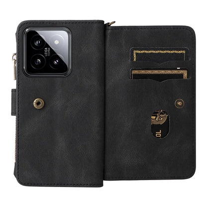 KT Multi-Functional Series-2 For Xiaomi 14 Magnetic Phone Case Skin-touch Leather Stand Cover
