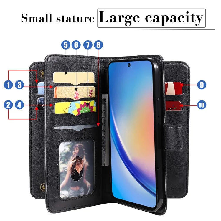 KT Multi-functional Series-1 For Samsung Galaxy A35 5G Phone Leather Case Multiple Card Slots