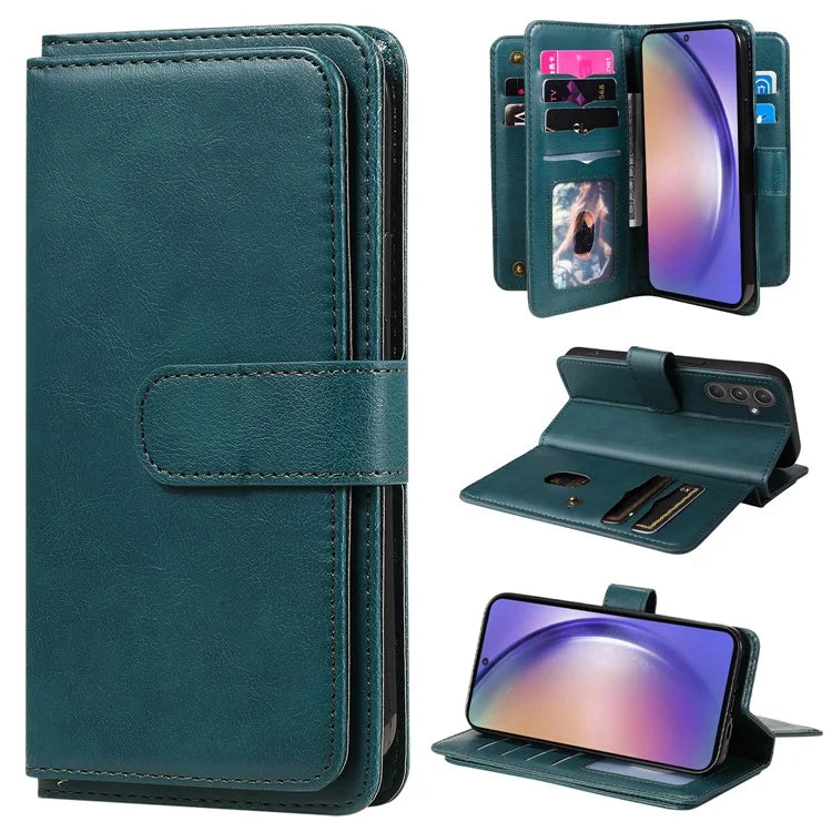 KT Multi-functional Series-1 For Samsung Galaxy A55 5G Leather Case Stand 10 Card Slots