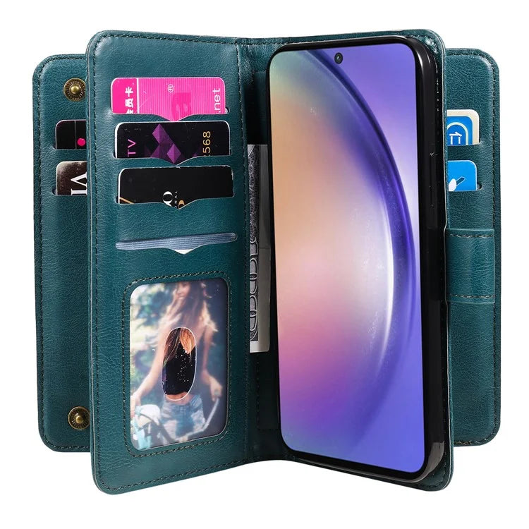 KT Multi-functional Series-1 For Samsung Galaxy A55 5G Leather Case Stand 10 Card Slots