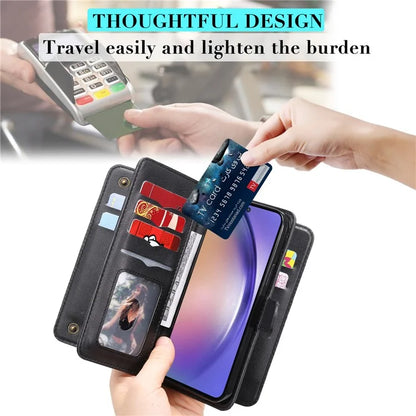 KT Multi-functional Series-1 For Samsung Galaxy A55 5G Leather Case Stand 10 Card Slots