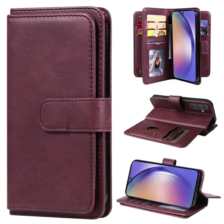 KT Multi-functional Series-1 For Samsung Galaxy A55 5G Leather Case Stand 10 Card Slots