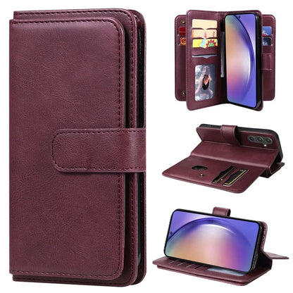 KT Multi-functional Series-1 For Samsung Galaxy A55 5G Leather Case Stand 10 Card Slots