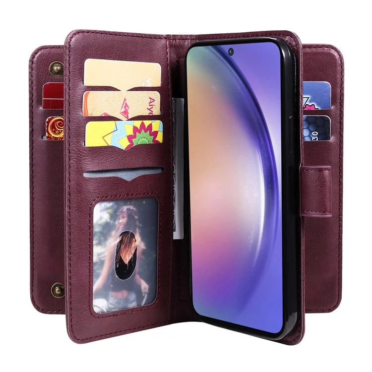 KT Multi-functional Series-1 For Samsung Galaxy A55 5G Leather Case Stand 10 Card Slots