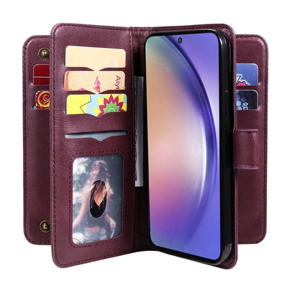 KT Multi-functional Series-1 For Samsung Galaxy A55 5G Leather Case Stand 10 Card Slots