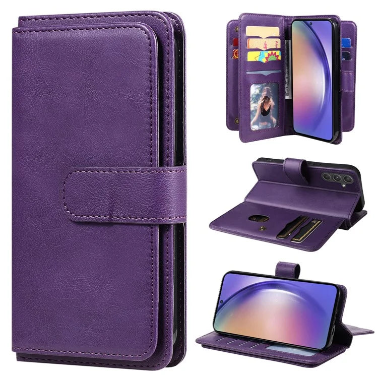 KT Multi-functional Series-1 For Samsung Galaxy A55 5G Leather Case Stand 10 Card Slots