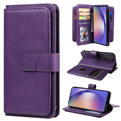 KT Multi-functional Series-1 For Samsung Galaxy A55 5G Leather Case Stand 10 Card Slots
