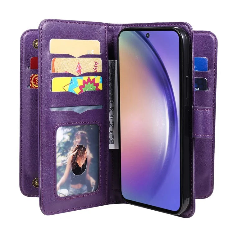KT Multi-functional Series-1 For Samsung Galaxy A55 5G Leather Case Stand 10 Card Slots