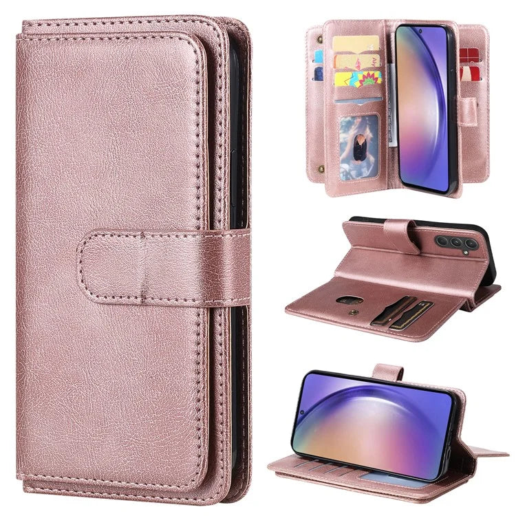 KT Multi-functional Series-1 For Samsung Galaxy A55 5G Leather Case Stand 10 Card Slots