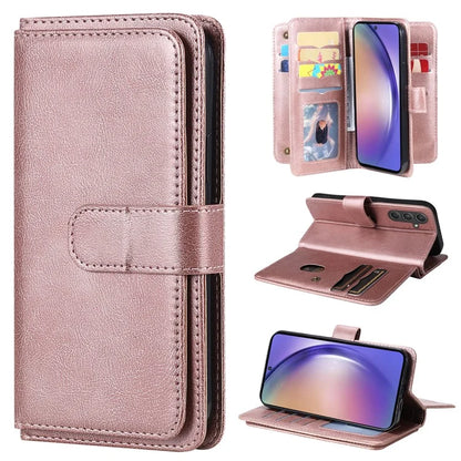 KT Multi-functional Series-1 For Samsung Galaxy A55 5G Leather Case Stand 10 Card Slots