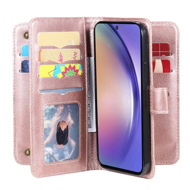 KT Multi-functional Series-1 For Samsung Galaxy A55 5G Leather Case Stand 10 Card Slots